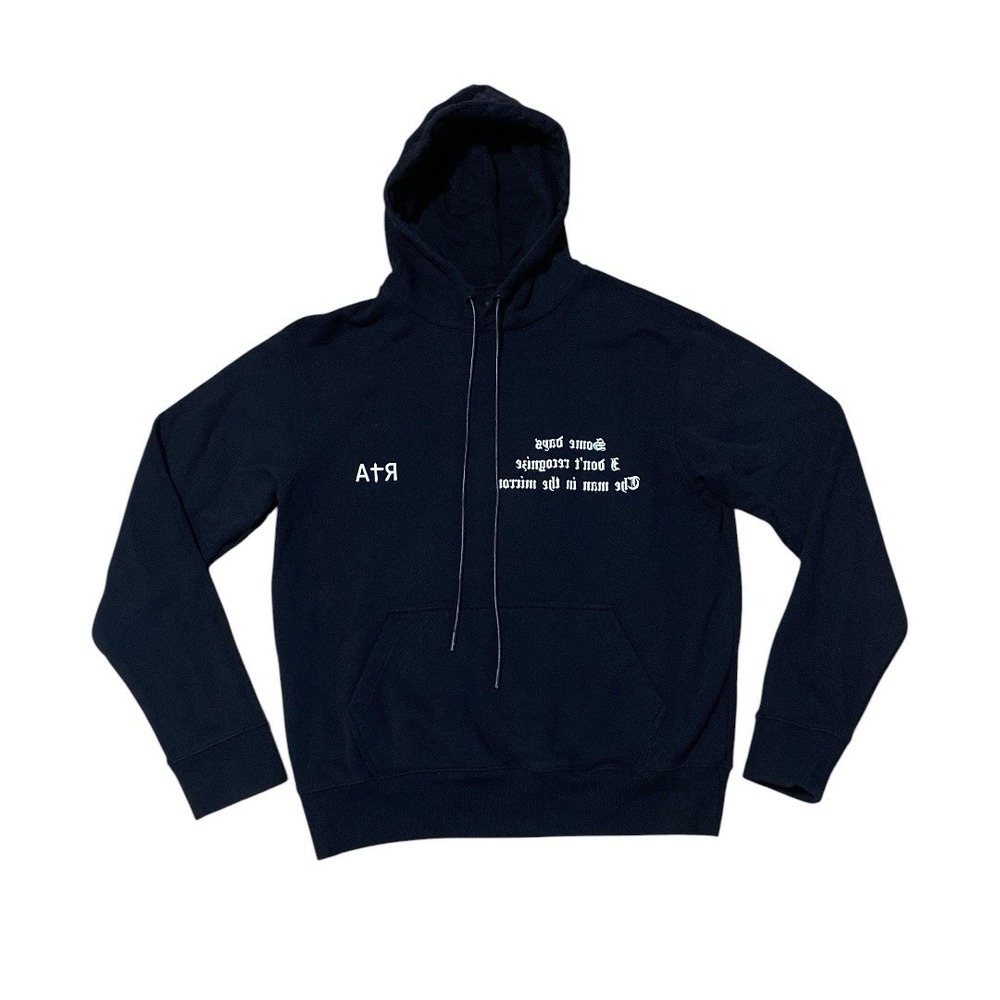 RtA Confusion Hoodie Size Small Black Made In Portugal 100% Cotton